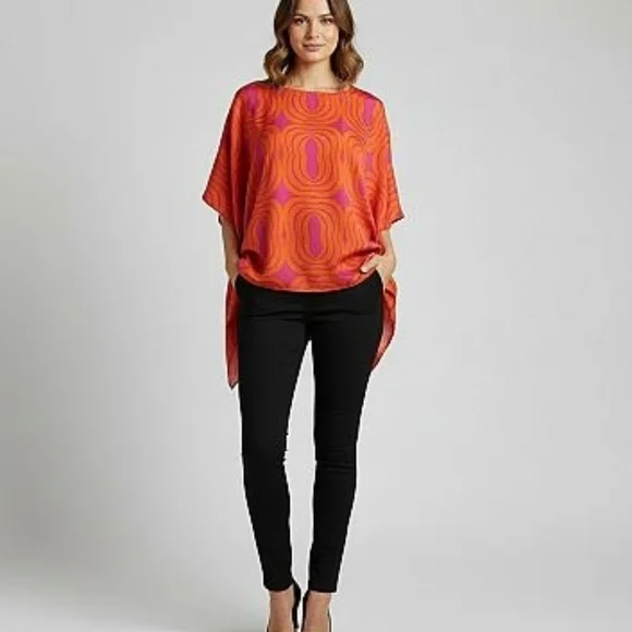 New York & Company Orange and Purple Tunic Top Size S - Picture 12 of 12